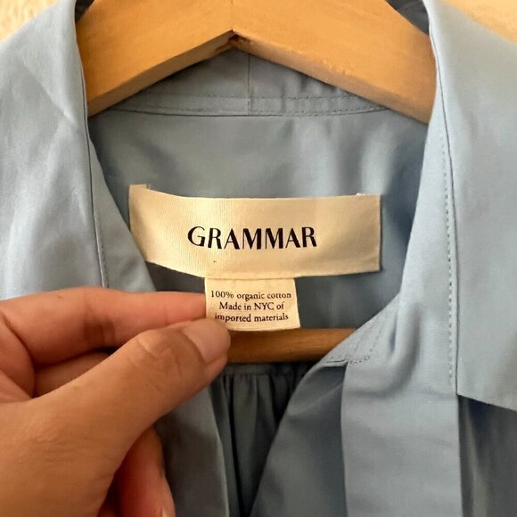 GRAMMAR NYC The Preposition Long Sleeve Button Up Top In Sky Blue US 6‌‌ - Picture 5 of 7